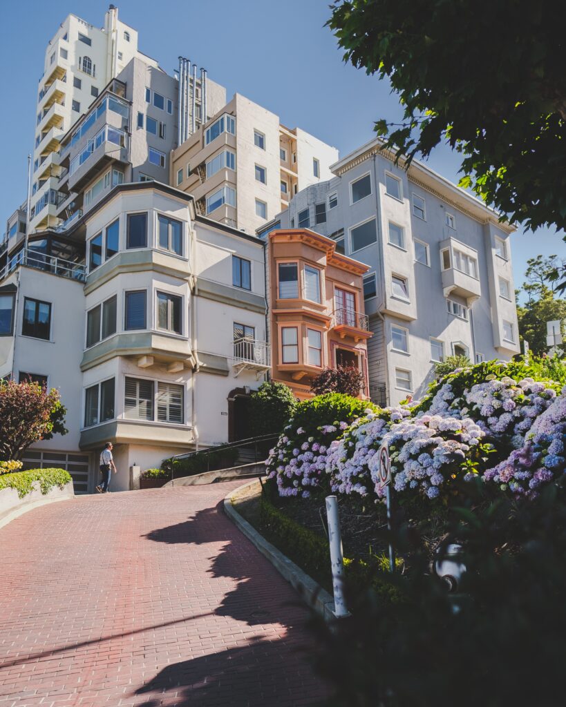 Vertical shot of modern apartments at daytime